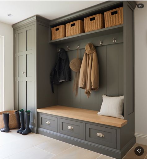 Hallway 2023, Hallway Coat Storage, Mudroom Shelves, Boot Rooms, Boot Room Utility, Hallway Seating, Utility Room Designs, Mudroom Remodel, Mudroom Entryway