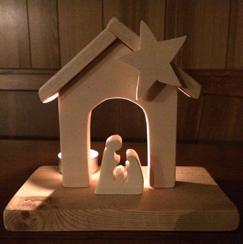 Diy Nativity, Christmas Nativity Set, Xmas Deco, Christmas Clay, Christmas Nativity Scene, Christmas Wood Crafts, Wood Project, Wood Creations, Christmas Nativity