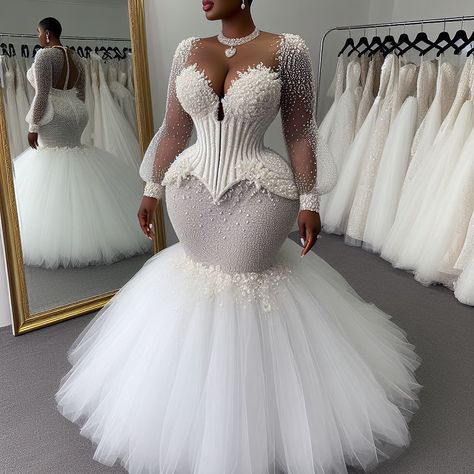 Nanice Weddings | Wedding dresses in Accra | STATEMENT PIECES! Luxury zone only!!!🌟 #bridalmagic💕🥰❤️ 🥳To custom and recreate any of these designs in reality contact our team of able… | Instagram Elegant Vintage Wedding Dress, Vintage Wedding Gowns, Top Wedding Dress Designers, Plus Wedding Dresses, Brides Dress, White Elegance, Dinner Dress Classy, Pnina Tornai, Fancy Wedding Dresses