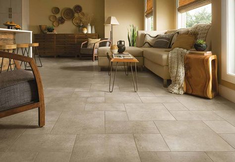 Room Design Tool and Flooring Ideas | Flooring America Rustic Floor Tiles, Floor Tiles Living Room, Tiles For Living Room Floor, Tile Living Room, Lantai Vinil, Lvt Tile, Tan Tile, Virtual Room Designer, Rustic Floor