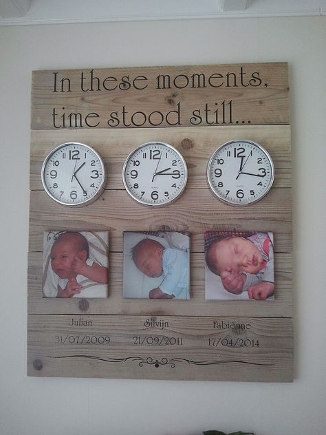 When time stood still... Memory Wall, Kids Deco, Framed Wedding Photos, Time Stood Still, Baby Decor, Entryway Decor, Decor Project, Door Decorations, Wood Crafts