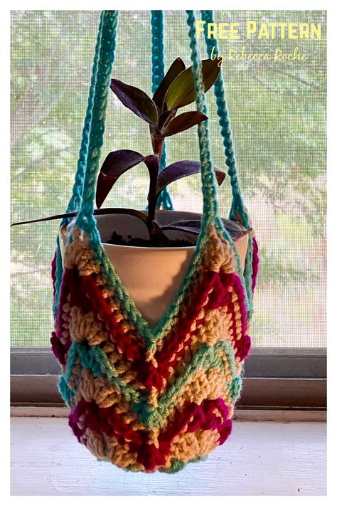 Crochet Plant Hangers, Crochet Basket Patterns, Crochet Plant Hanger, Crochet Plants, Ravelry Crochet, Basket Patterns, Crochet Hanging, Crochet Pot, Crochet Baskets