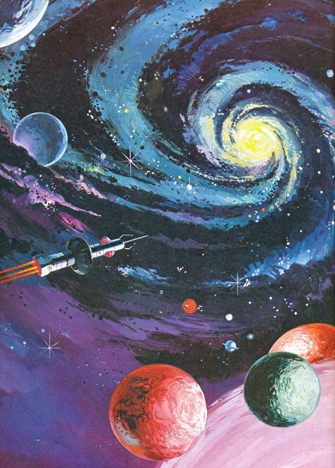 “Art from Space Wars Fact and Fiction, (Octopus UK, 1980). Art is uncredited but most likely Wilf Hardy” Wallpaper Seni, Art Spatial, Futurisme Retro, Wallpaper Estetika, Art Du Collage, Space Painting, Wallpapers Android, 패턴 배경화면, Free Phone Wallpaper