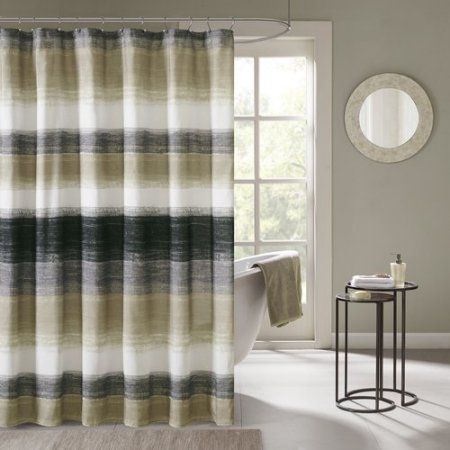 Home Essence Seth Printed Shower Curtain, Beige Earthy Bathroom, Ombre Shower Curtain, Home Essence, Black Shower Curtains, Contemporary Shower, Blue Shower Curtains, Black Shower, Modern Bathroom Decor, Madison Park