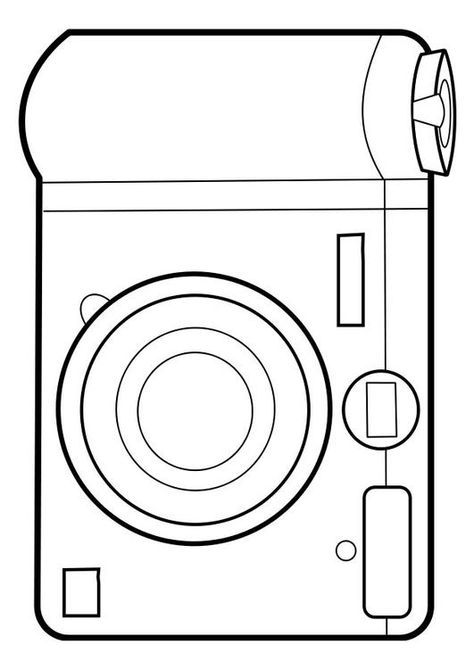 Camera Template Printable, Camera Coloring Page, Camera Printable, Camera Black And White, Camera Crafts, Diy Camera, Free Coloring Sheets, Download Images, Teaching Materials