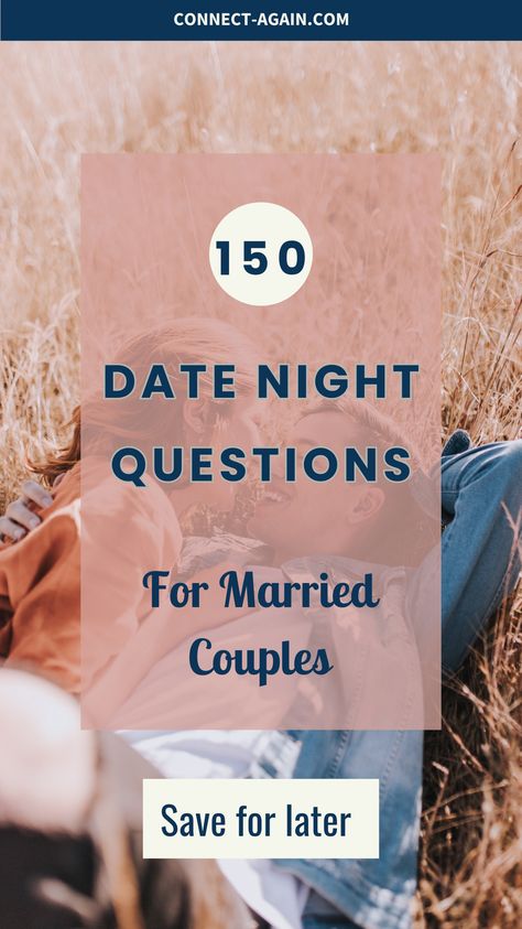 Are you ready for the best date night questions for couples to reconnect? In this blog post, you'll find deeper conversation starters for couples and access to a free download of the date night questions! Save for later and follow for more happy marriage tips. Marriage Date Night Questions, Fun Date Night Questions For Married Couples, Couples Reconnect Questions, Interesting Questions For Couples, Conversation Starters For Married Couple, Date Night Conversation Marriage, Couple Date Questions, Fun Date Night Questions, Dinner Conversation Starters For Couples