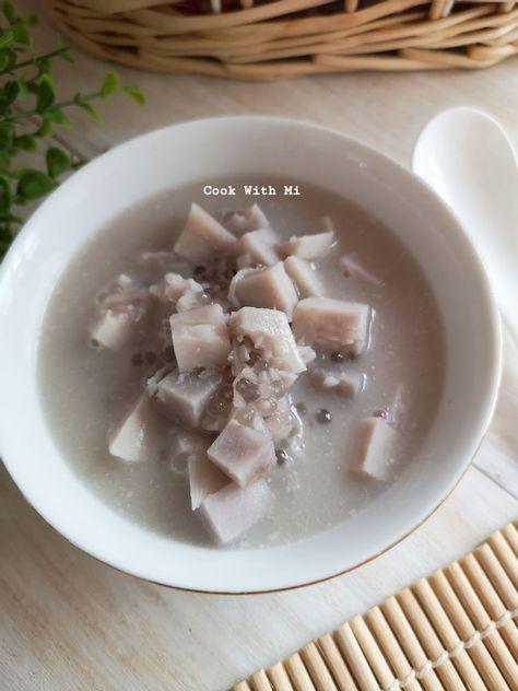 Taro Yam with Tapioca Pearl Sweet Dessert Soup Tapioca Dessert, Tapioca Pearl, Dessert Soup, Yams Recipe, Berry Yogurt, Sweet Soup, Potato Patties, Regular Bowel Movements, Root Vegetable