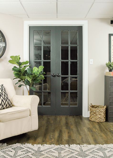 The Power of Paint: Dark Painted Interior Doors Painted French Doors, Arch Door, Painted Interior Doors, French Doors Patio, Door Interior, Timber Door, Favorite Paint Colors, French Doors Interior, Wood Doors Interior