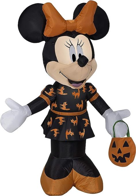 Black And Orange Dress, Disney Halloween Decorations, Halloween Lawn, Minnie Mouse Halloween, Minnie Mouse Dress, Halloween Inflatables, Spooky Halloween Decorations, Disney Dresses, Halloween Home Decor