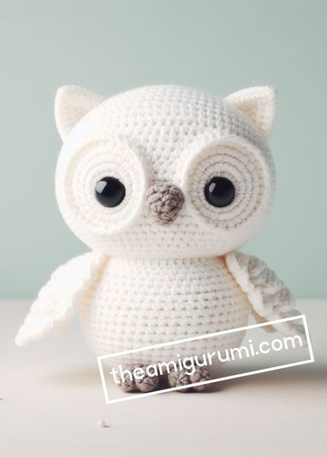 Crochet Snowy Owl Pattern Free, Small Crochet Owls Free Patterns, Owl Pattern Crochet, Crochet Hedwig Pattern Free, Hedwig Crochet Pattern, Free Crochet Owl Patterns, Small Easy Crochet Animals Free Patterns, Amigurumi Owl Free Pattern, Easy Crochet Amigurumi Free Patterns