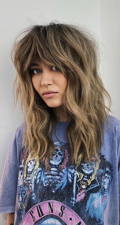 Bronde Shag Medium, Blonde Balayage Shag, Balayage Shag Hair, Bronde Shag, Hairstyles Shag, Haircut Shag, Haircut Ideas Brown Hair, 70s Shag, Hair Shag