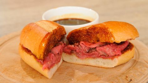 French Dip Sandwich Recipes For Lunch, French Dip Recipe, French Sauces, Best Sandwich Recipes, Lunch Inspiration, Martha Stewart Recipes, Ham Salad, Recipes For Lunch, Fried Chicken Sandwich