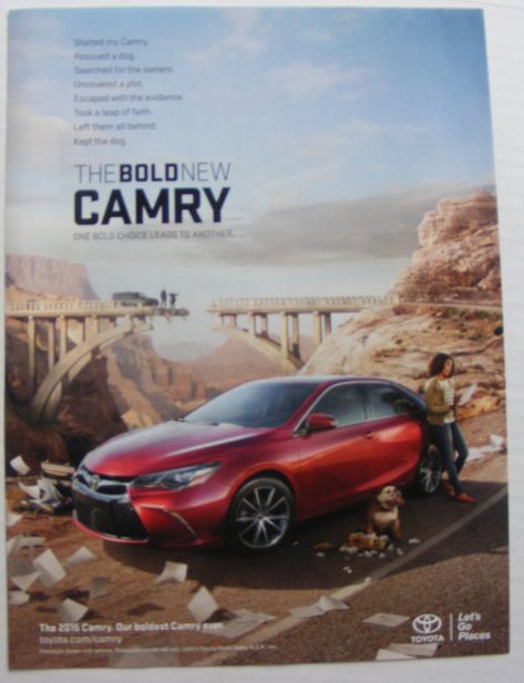 Camry Toyota, 2015 Toyota Camry, Camry 2015, Guitar Print, Ad Car, Magazine Advertisement, Dog Search, Cargo Shipping, Leap Of Faith