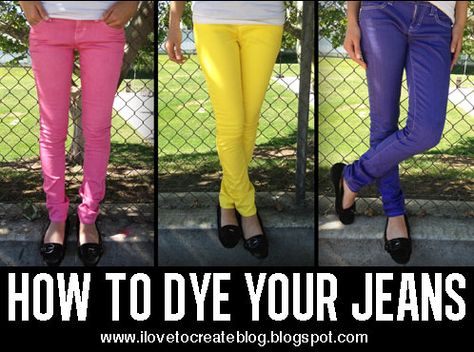 iLoveToCreate Blog: Dye your Denim Jeans DIY Video Tutorial Dyeing Jeans, Denim Jeans Diy, Sewing Jeans, Nautical Diy, Dye Jeans, Sailor Shorts, Diy Jeans, Diy Videos Tutorials, Diy Clothes And Shoes