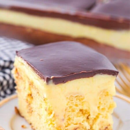 Boston Cream Poke Cake - Family Fresh Meals Boston Cream Pie Poke Cake, Cream Poke Cake, Boston Cream Poke Cake, Fresh Meals, Boston Cream Pie, Family Fresh Meals, Boston Cream, Vanilla Pudding Mix, Poke Cake