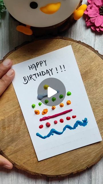 Sania Fatima on Instagram: "someone's birthday is coming!! 🎂
. 
. 
. 

#birthday #cake #squeegee #reels #trendingreels #trending #reelsvideo #explorepage" Watercolor Birthday Cards, Halloween Activities For Kids, Gift Bouquet, Kids Birthday Cards, Birthday Cards Diy, Crafts For Girls, Halloween Activities, Paper Crafts Cards, Christmas Watercolor