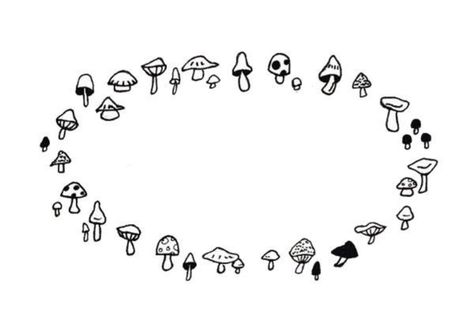 Mushroom Circle Tattoo, Fairy Circle Tattoo, Mushroom Circle, Fairy Circle, Circle Tattoo, Mushroom Tattoos, Stick N Poke Tattoo, Circle Tattoos, Mushroom Fairy