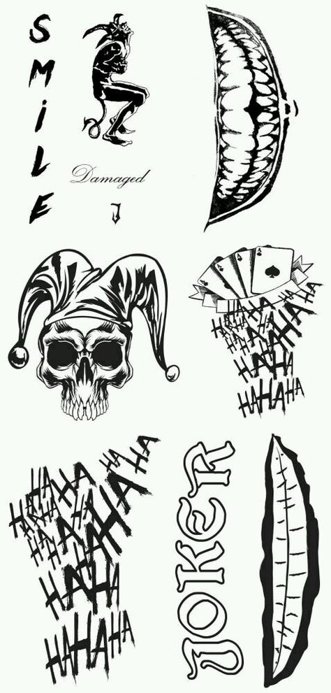 Tato Joker, Harley Quinn Et Le Joker, Hahaha Joker, Joker Y Harley Quinn, Tato Suku, Jared Leto Joker, Halloweenský Makeup, Leto Joker, Tattoo Sheet