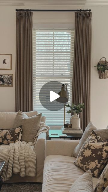 Sarah on Instagram: "This year I’m looking to add more warmth and coziness in all areas of our home and these @twopagescurtains #gifted were the perfect touch to our living space and the quality is amazing! 

We ordered the Liz Linen Drapes in Oak Dim Gray with triple pleating, privacy lining, and memory shaping. 

I’ll have these linked in my stories, be sure to check them out! 

#laughlovelangella #twopageshome #twopagescurtains #cozyhome #cozyhomedecor #livingroom #livingroomdecor #livingroominspo" Khaki Curtains, Taupe Curtains, 2023 Decor, Fireplace Room, Beige Curtains, Dim Gray, Linen Drapes, Grey Curtains, Living Room Inspo