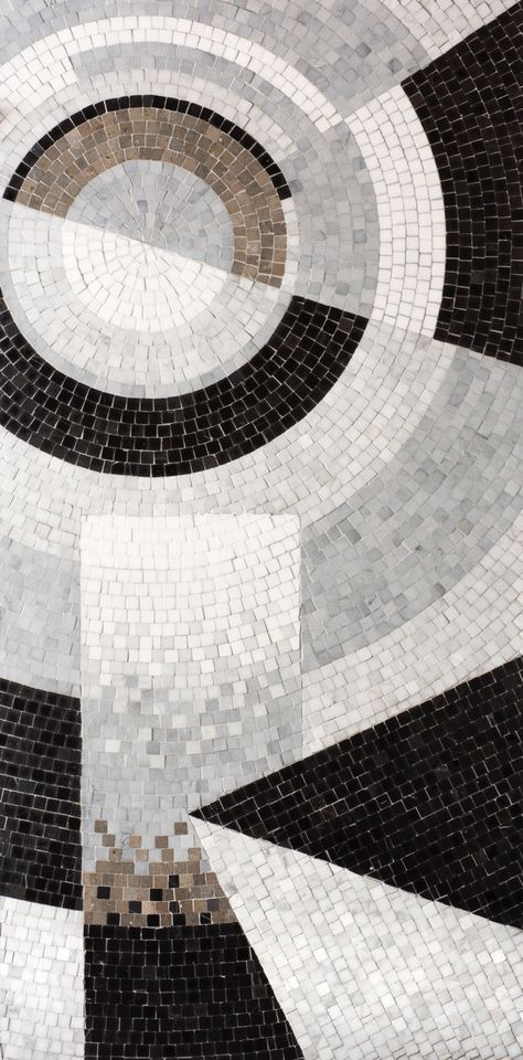 Our Constructivist design, made with white, grey and black marble. Constructivist Art, Flooring Pattern, Paving Pattern, Dusty Brown, Abstract Mosaic, Brown Marble, Mosaic Design, Pitch Black, Material Textures