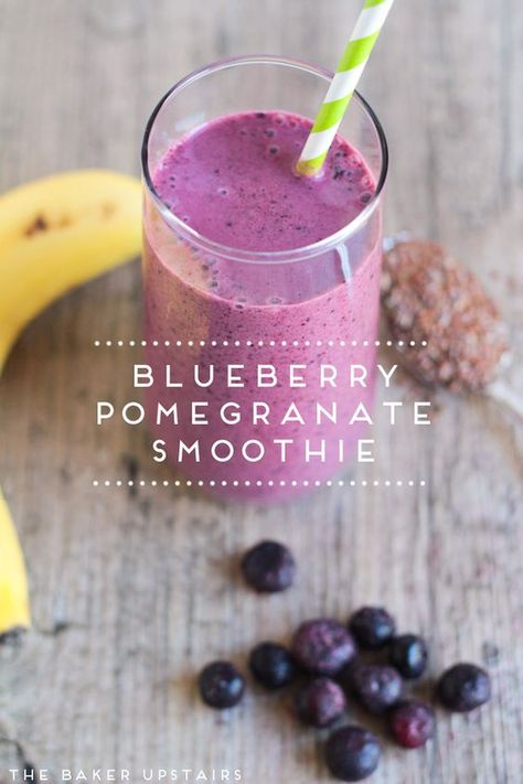 Blueberry Pomegranate Smoothie, Drinks Nonalcoholic, Pomegranate Smoothie, Blueberry Pomegranate, Healthy Afternoon Snacks, Healthy Blueberry, Smoothie Prep, Yummy Smoothie Recipes, Pineapple Smoothie