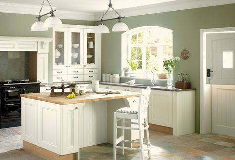 Get inspired with the 7 best colors for any #Kitchen! #FreshenUpYourHome http://homerenovations.about.com/od/kitchendesign/tp/BestKitchenColors.htm Sage Green Kitchen Walls, Blue Green Kitchen, Green Kitchen Walls, Best Kitchen Colors, Trendy Kitchen Colors, Paint For Kitchen Walls, Sage Green Kitchen, Kitchen Wall Colors, Kitchen Colour Schemes