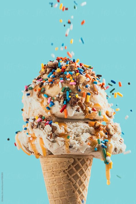 "Ice Cream Cone" by Stocksy Contributor "Nicolesy, Inc." - Stocksy Ice Cream Shop Pictures, Food Photography Ice Cream, Ice Cream Photoshoot Ideas, Ice Cream Cone Photography, Gelato Photography, Ice Cream Photoshoot, Cream Photography, Ice Cream Inspiration, Ice Cream Photography