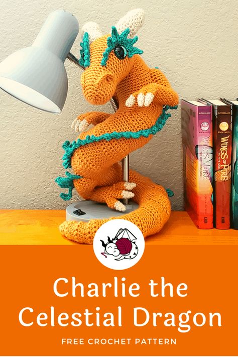 Charlie the Celestial Dragon | Free Crochet Pattern | Hooked by Kati Celestial Dragon, Dragon Hat, Crochet Dragon Pattern, Confection Au Crochet, Crochet Dinosaur, Pola Amigurumi, Crochet Dragon, Crochet Animals Free Patterns, Crochet Amigurumi Free