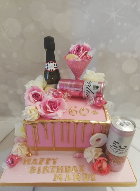 Square Cakes For Ladies, Square Cake Designs Birthday Women, Wine Theme Cakes, Prosecco Cake, Gold Drip Cake, Square Birthday Cake, Square Cake Design, Gin And Prosecco, Churro Cheesecake