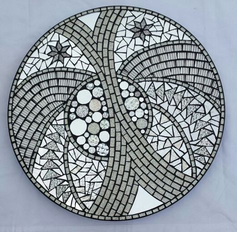 Argentum elements lazy susan by Glenys Fentiman Mosaic Plate, Mosaic Furniture, Mosaic Stepping Stones, Mosaic Pots, Mosaic Table Top, Mosaic Madness, Pebble Mosaic, Mosaic Table, Mosaic Garden