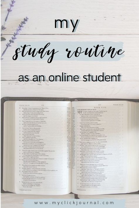 Here is my study routine with study tips as an early grad online student! this study routine is perfect for all students, if it's high school, online classes, or college and university. I also included my study routine schedule so you can get an idea of how a typical study day of me looks like. #studyroutine #studytips #timemanagement Online College Classes, Routine Schedule, Study Routine, College Organization, Study Schedule, College Classes, Online Study, School Study, Online Student