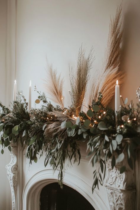 🎄 Modern Boho Christmas Magic! ✨ 15 Decor Tips Inside 🎁 - Moody Boho Christmas, Boho Christmas Mantle Decor, Boho Christmas Mantle, Modern Boho Christmas, Boho Lanterns, Boho Christmas Tree, Boho Christmas Decor, Modern Boho Decor, Christmas Mantle Decor