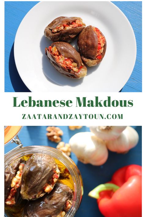 Mezze Recipes, Lebanese Mezze, Pickled Eggplant, Vegan Staples, Baby Eggplant, Syrian Food, Lebanese Cuisine, Lebanese Food, Recipes Book