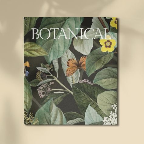 Book cover mockup, vintage botanical design psd | free image by rawpixel.com / Chat Botanical Book Cover, Brochure Ideas, Book Cover Mockup, Catalogue Design, Book Mockup, Yearbook Design, Catalog Cover, Stationery Mockup, Botanical Design