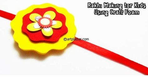 03 Rakhi Ideas For Kids, Photo Rakhi, Rakhi Making Ideas, Cd Craft, Handmade Rakhi Designs, Rakhi Making, India Crafts, Foam Art, Handmade Rakhi