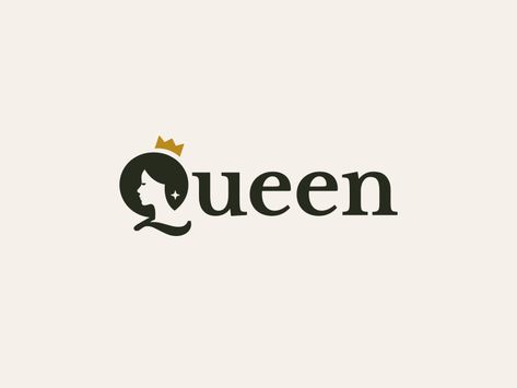 Queen Wordmark by Sumesh A K on Dribbble Logo Intelligent, Wordmark Logos, Queen Logo, Wordmark Logo Design, Typographic Logo Design, Clever Logo, Hair Logo, Text Logo Design, Logo Idea