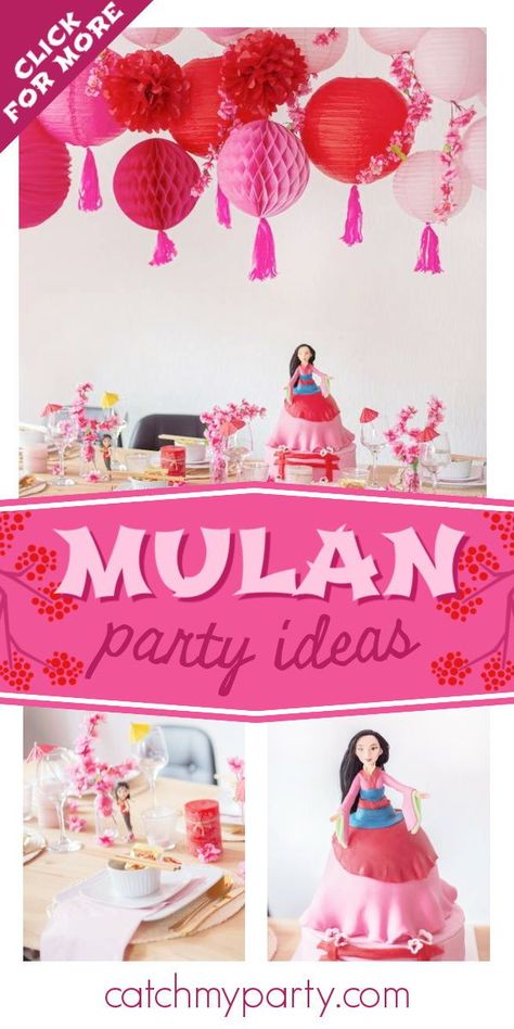 Mulan Birthday Party Ideas Disney, Mulan Birthday Decoration, Mulan Themed Birthday Party, Mulan Birthday Party Ideas, Mulan Party Decorations, Mulan Party Ideas, Mulan Birthday Party, Mulan Party, Mulan Birthday