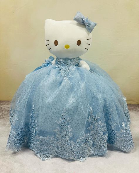 Last custom hello kitty’s doll Hello Kitty Quinceanera, Custom Hello Kitty, Quince Stuff, Wedding Bible, Cultural Traditions, Hello Kitty Baby, Quinceanera Dresses Blue, Special Dress, Doll Diy Crafts