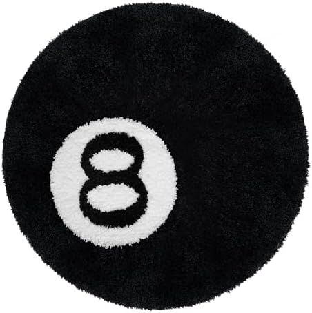 8 Ball Rug, 40 inch Big Round Rug for 8 Ball Decor, Washable 8 Ball Carpet, Stussy Cool Eight Ball Carpet for Bedroom Living Room, Black Circle Rug (Amazon) Stussy 8 Ball Rug, Stussy Rug, 8 Ball Carpet, 8ball Rug, Uni Decor, 8 Ball Rug, Rug Amazon, Eight Ball, Carpet For Bedroom