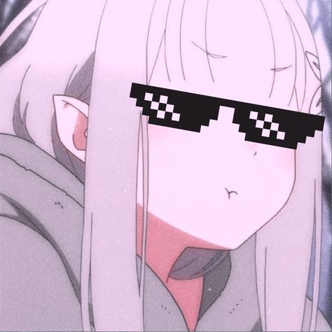 thuglife glasses aesthetic Re Zero, Anime Character, Anime