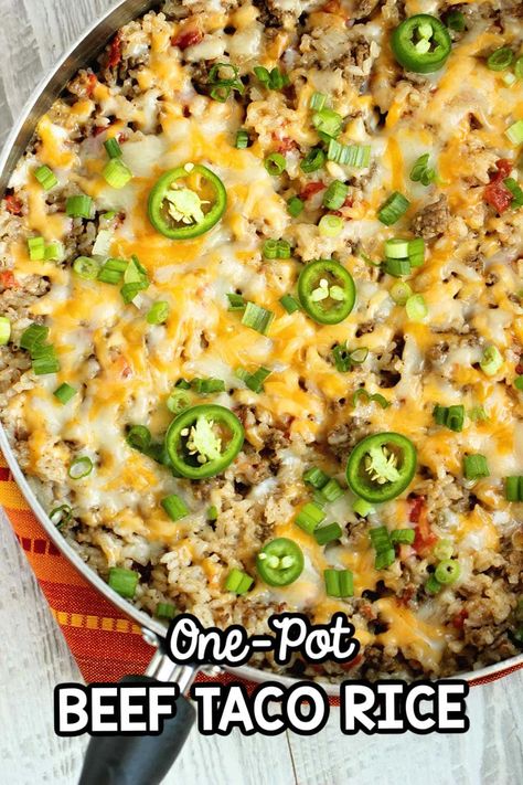 Taco Rice Recipe, Rice Spices, Budget Dinners, Beef Casseroles, Taco Rice, Beef Rice, Beef Taco, Pan Fry, Potted Beef