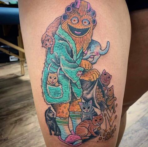 Gritty Tattoo, Scraggly Cat Tattoo, Cat Lady Tattoo, Punk Cat Tattoo, Quirky Cat Tattoo, Crazy Cat Lady Tattoo, Alrighty Then, Top Tattoos, Best Tattoo