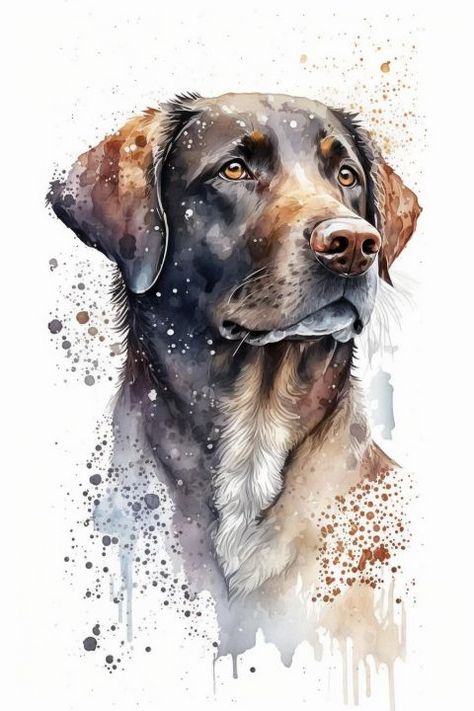 Dog Watercolour Painting, Cute Dog Watercolor, Watercolour Dogs, Dogs Watercolor, Pet Watercolor, Dog Watercolor Painting, Dog Portraits Painting, Dog Portraits Art, Watercolor Dog Portrait