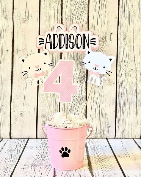 Birthday Kitten, Kitty Cat Birthday Party, Cat Party Favors, Kitten Birthday Party, Cat Themed Birthday Party, Party Cat, Kitten Party, Birthday Centerpiece, Kitten Birthday