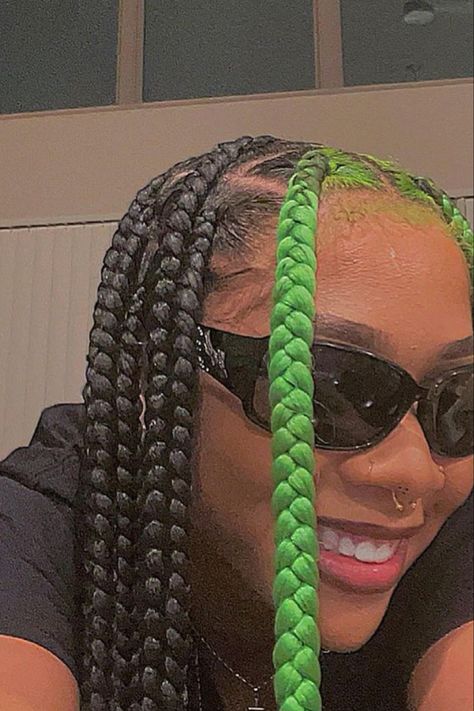 Green Braids, Underdye Hair, Y2k Braids, Birthday Hairstyles, Weave Styles, Cute Braided Hairstyles, Braids Hairstyles Pictures, Braided Cornrow Hairstyles, Girls Hairstyles Braids