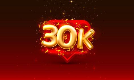 Thank you followers peoples, 30k online ... | Premium Vector #Freepik #vector #gold #party #anniversary #celebration 60k Followers Thank You, 1k Followers Background, Followers Background, 1k Followers Background Editing, Happy Diwali Quotes, 60k Followers, New Pose, Diwali Quotes, Christmas Family Photoshoot