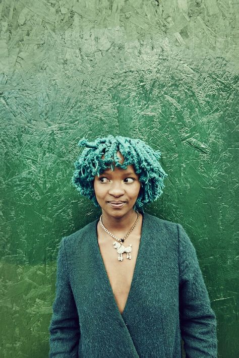 Moonchild Sanelly, South African Alternative Singer. Moonchild Sanelly, Hm Coat, Brown Girl, Moon Child, Fashion Editorial, Blue Velvet, African Art, South African, Editorial Fashion