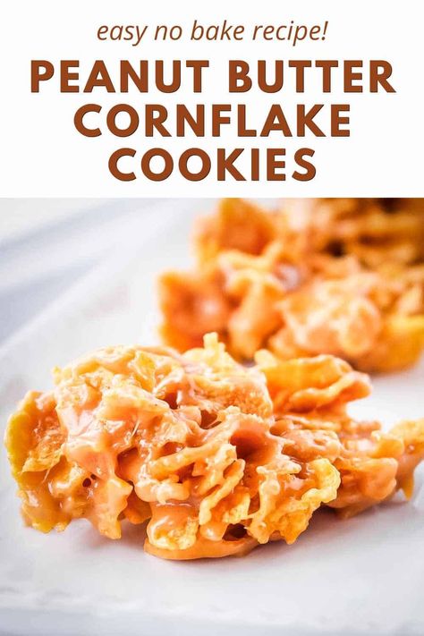 Cornflake Cookies No Bake, Cornflake Cookies Recipe, Cookies No Bake, Peanut Butter Cornflake Cookies, Cornflake Cookies, Salty Cookies, Dessert Oreo, Desserts Vegan, Best Peanut Butter