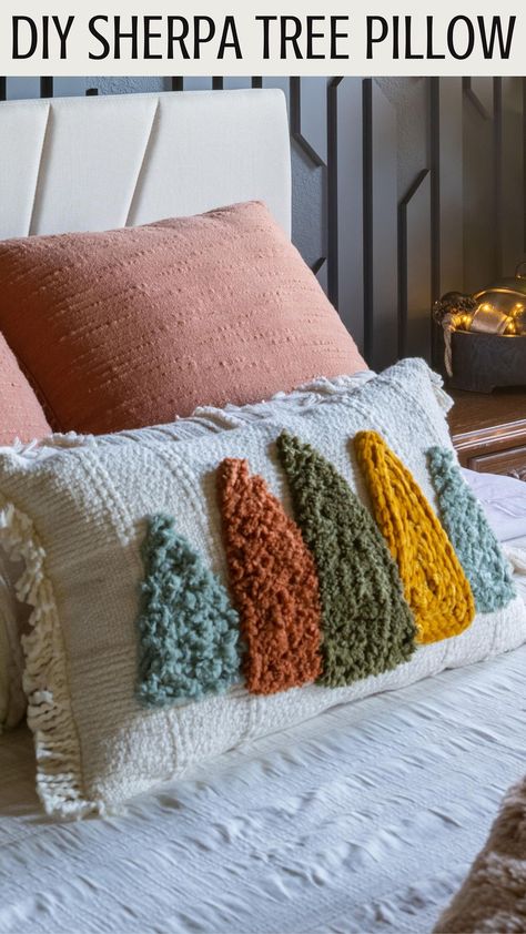 DIY Sherpa Tree Pillows #christmas #christmas2022 #christmascrafts #christmasdiy #diychristmas #christmasiscoming #holidaycrafts… | Instagram Punch Needle Christmas Pillow, Punch Needle Pillows, Punch Needle Pillow Diy, Christmas Tree Yarn, The Navage Patch, Christmas Pillows Diy, Navage Patch, Advent Ideas, Yarn Trees