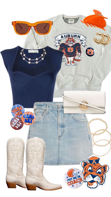 Auburn Gameday Outfit, Auburn Gameday, College Football Game Outfit, Rush Week Outfits, Cute Church Outfits, College Gameday Outfits, Outfit Inso, Tailgate Outfit, Southern Outfits